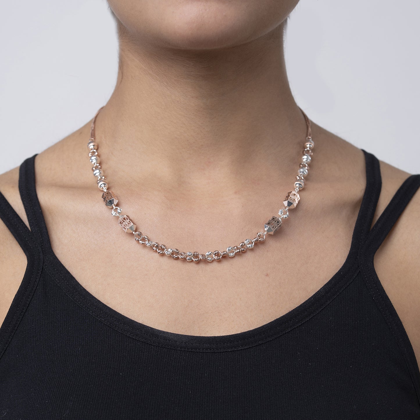 Two-Tone 925 sterling silver italian chain