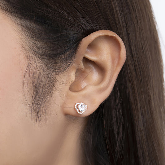 Triangle Halo Stud Earrings 925 sterling silver