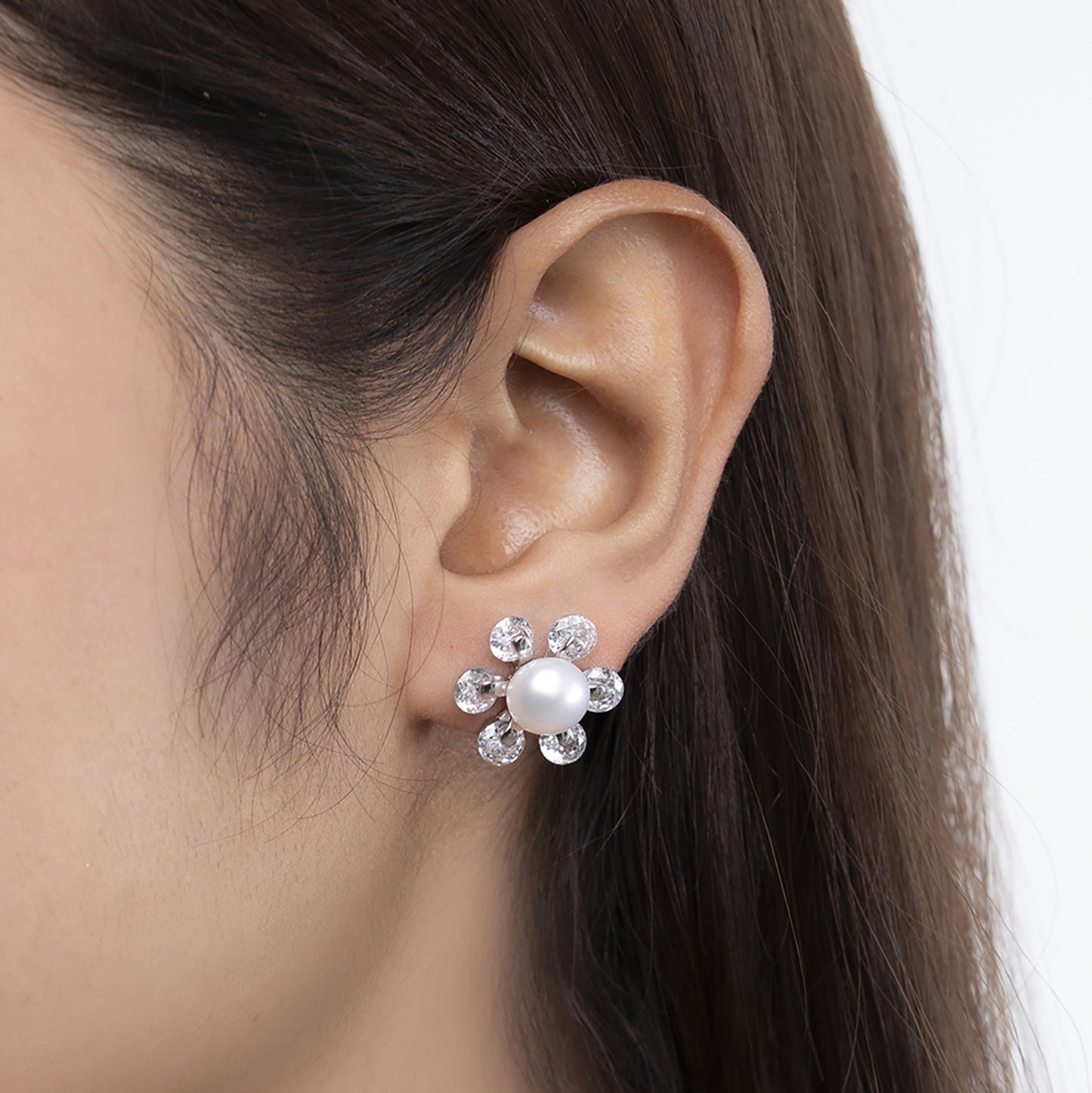 Pearl Bloom Stud Earrings 925 sterling silver