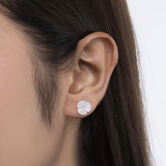 Elegant Blossom Stud Earrings 925 sterling silver