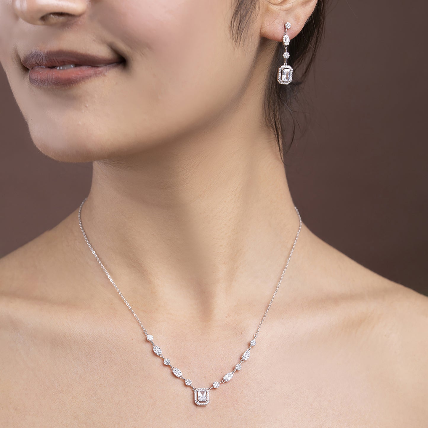 Crystal Radiance pendant Set 925 sterling silver