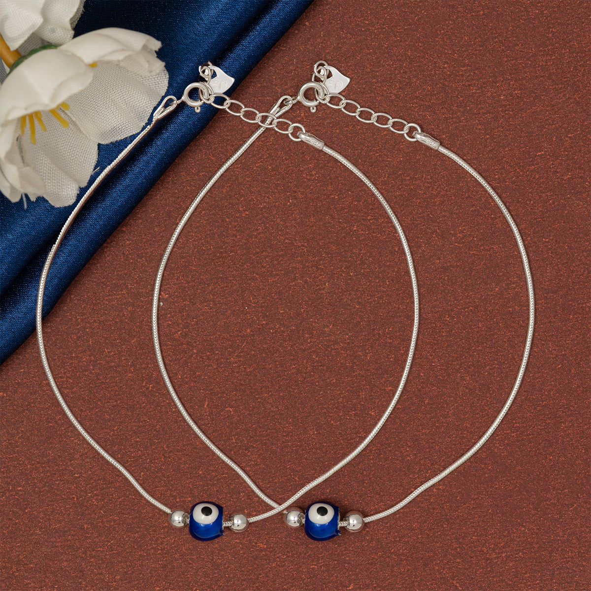 EVIL EYE Anklet 925 Sterling Silver