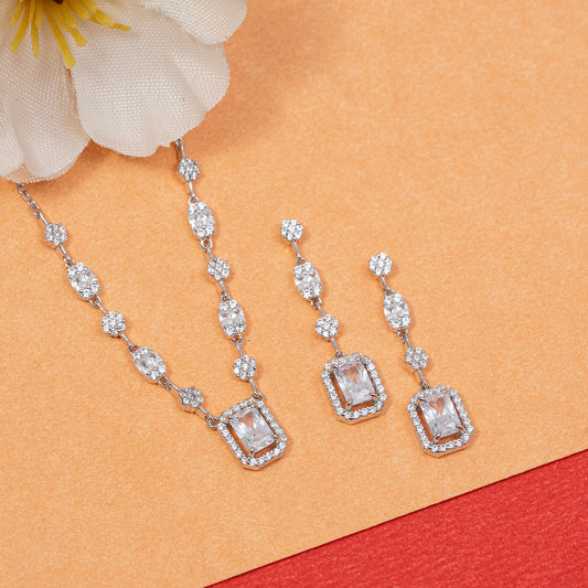 Crystal Radiance pendant Set 925 sterling silver