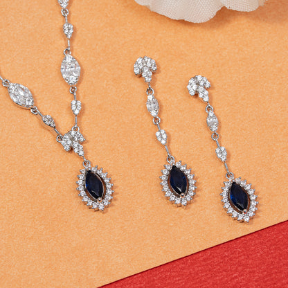 Sapphire pendant Set 925 sterling silver