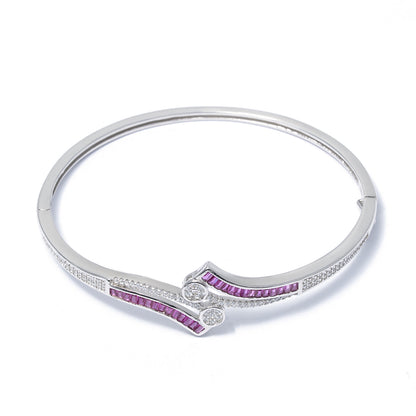 Pink Baguette Daimond style kada 925 sterling silver