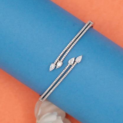Double Line Teardrop Solitare Kada 925 sterling silver