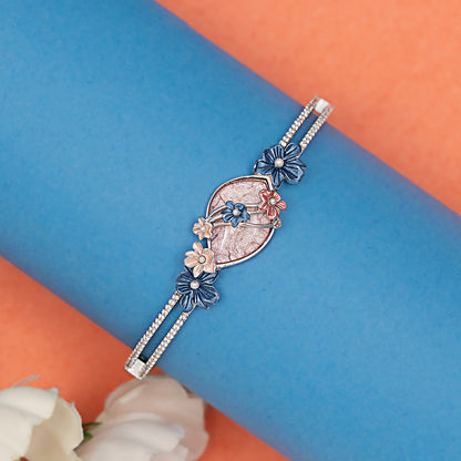 Pastel Floral korean kada 925 sterling silver