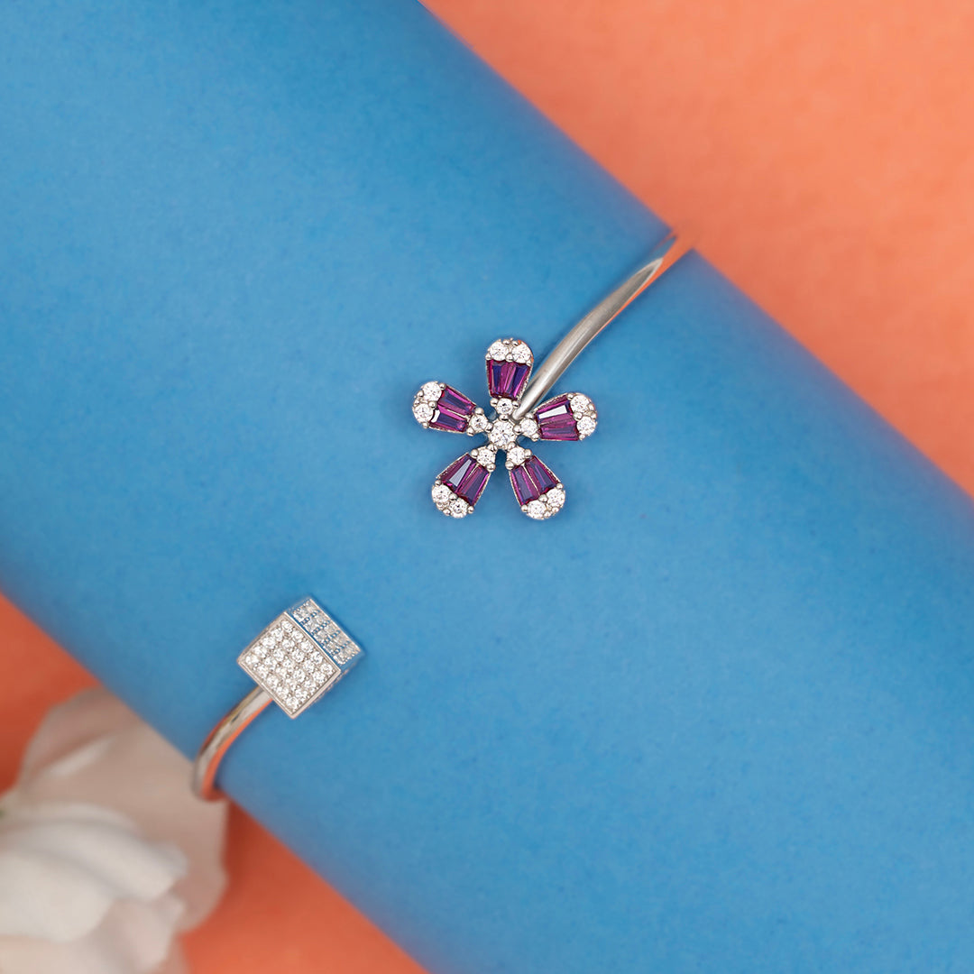 Plum Blossom & Cube Cuff kada 925 sterling silver