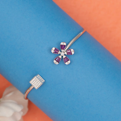 Plum Blossom & Cube Cuff kada 925 sterling silver