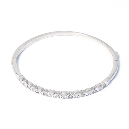 Modern Heartline Crystal kada 925 sterling silver