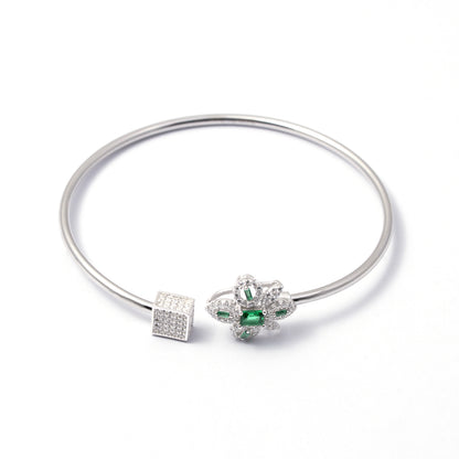 Emerald  Open Bangle kada 925 sterling silver