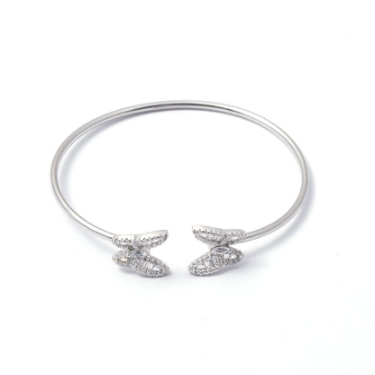 Diamond-Style Butterfly Open Cuff kada 925 sterling silver