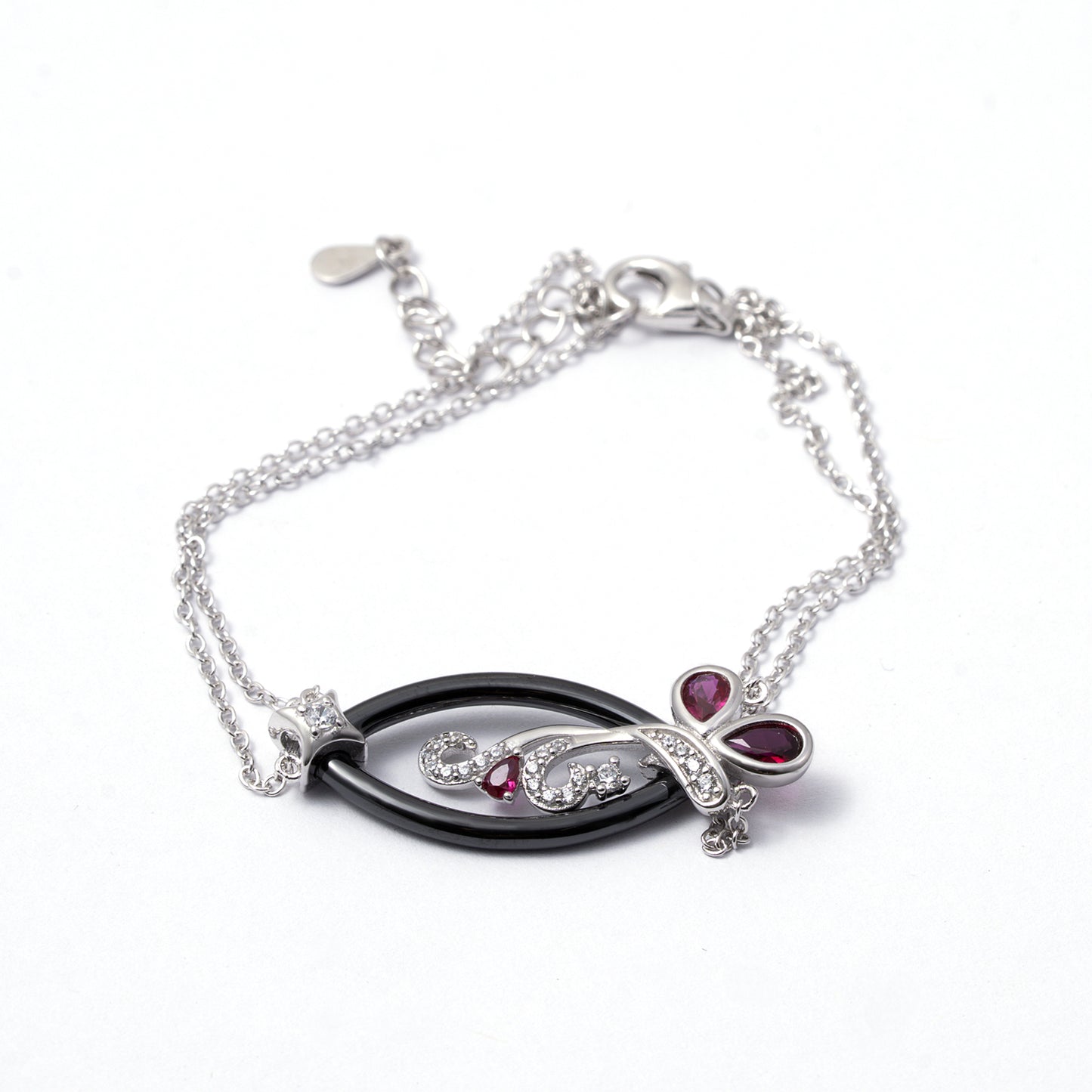 Floating Pavé Disk Bracelet 925 sterling silver