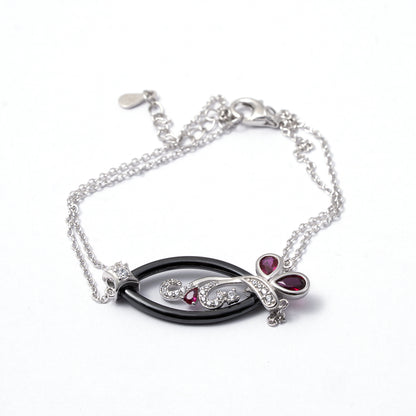 Floating Pavé Disk Bracelet 925 sterling silver