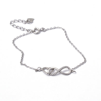 Linked Heart & Infinity Bracelet 925 sterling silver