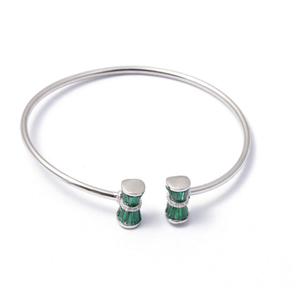Modern Emerald Open kada 925 sterling silver