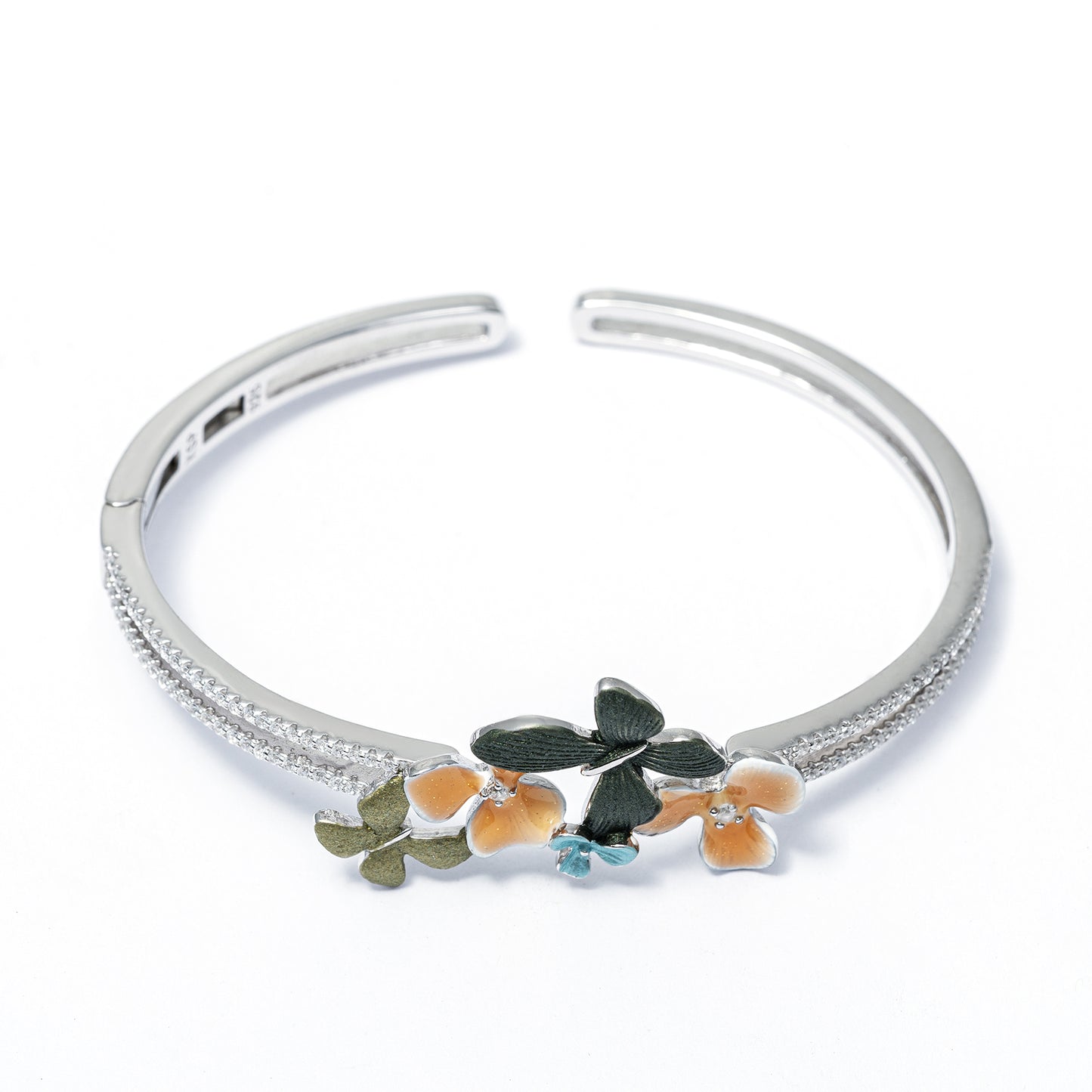 Butterfly Blossom Crystal korean kada 925 sterling silver