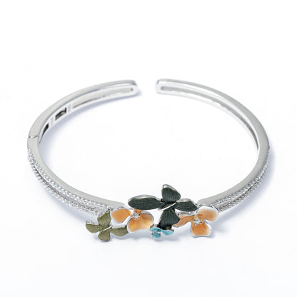 Butterfly Blossom Crystal korean kada 925 sterling silver