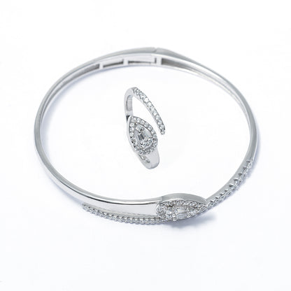 Radiant Teardrop kada & Ring Set  925 sterling silver
