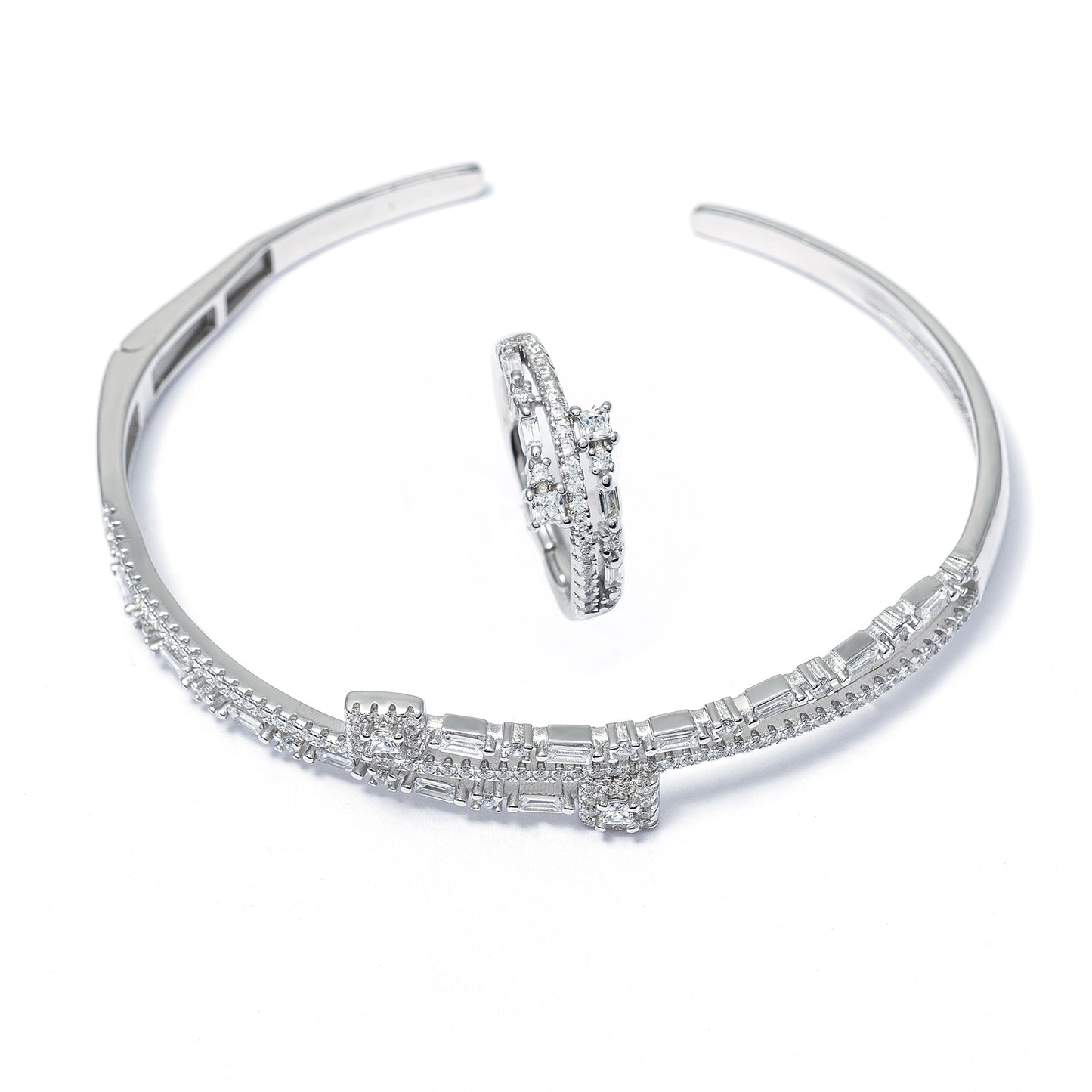 Contemporary  Cuff & Ring Set kada 925 sterling silver