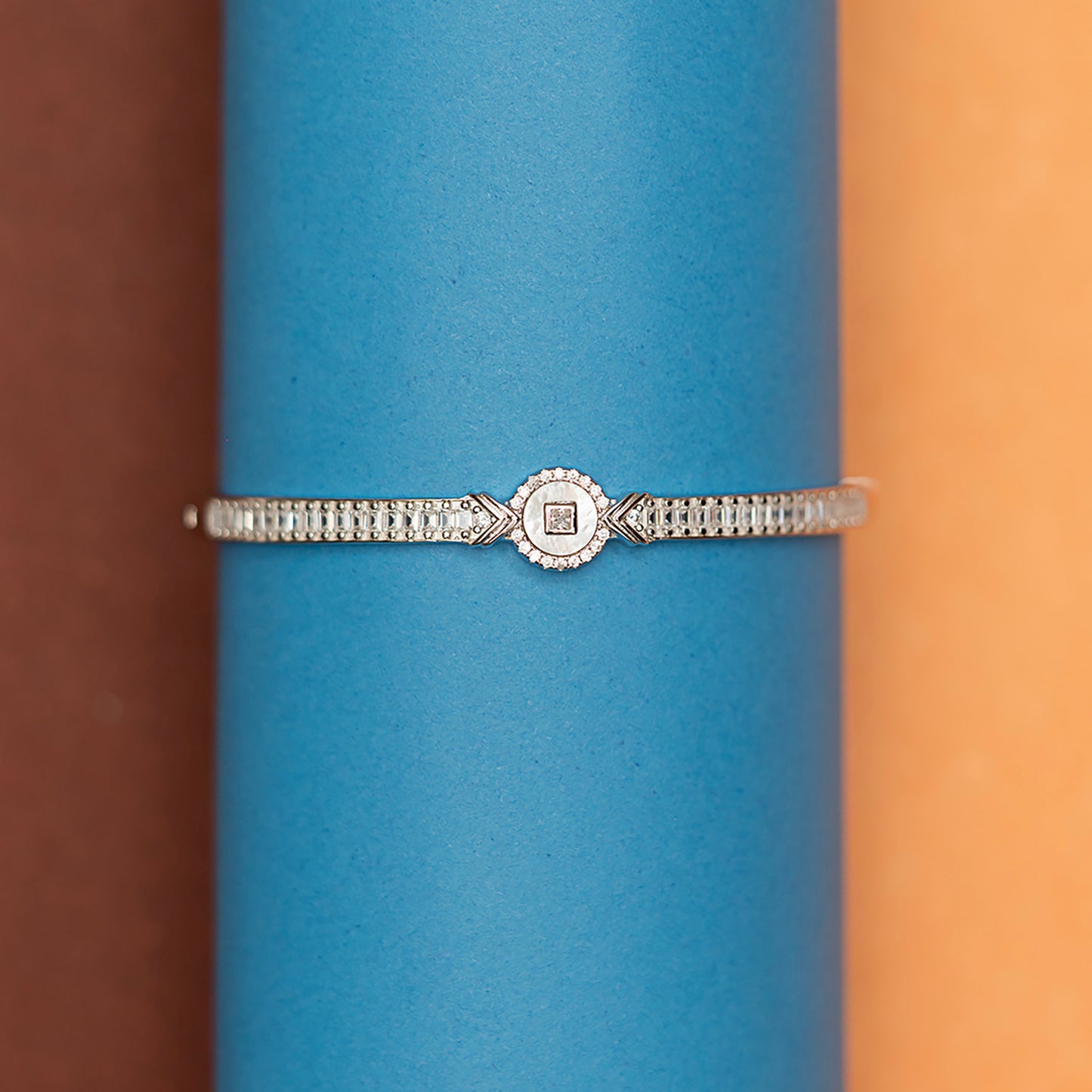Linear Halo MOP kada 925 sterling silver