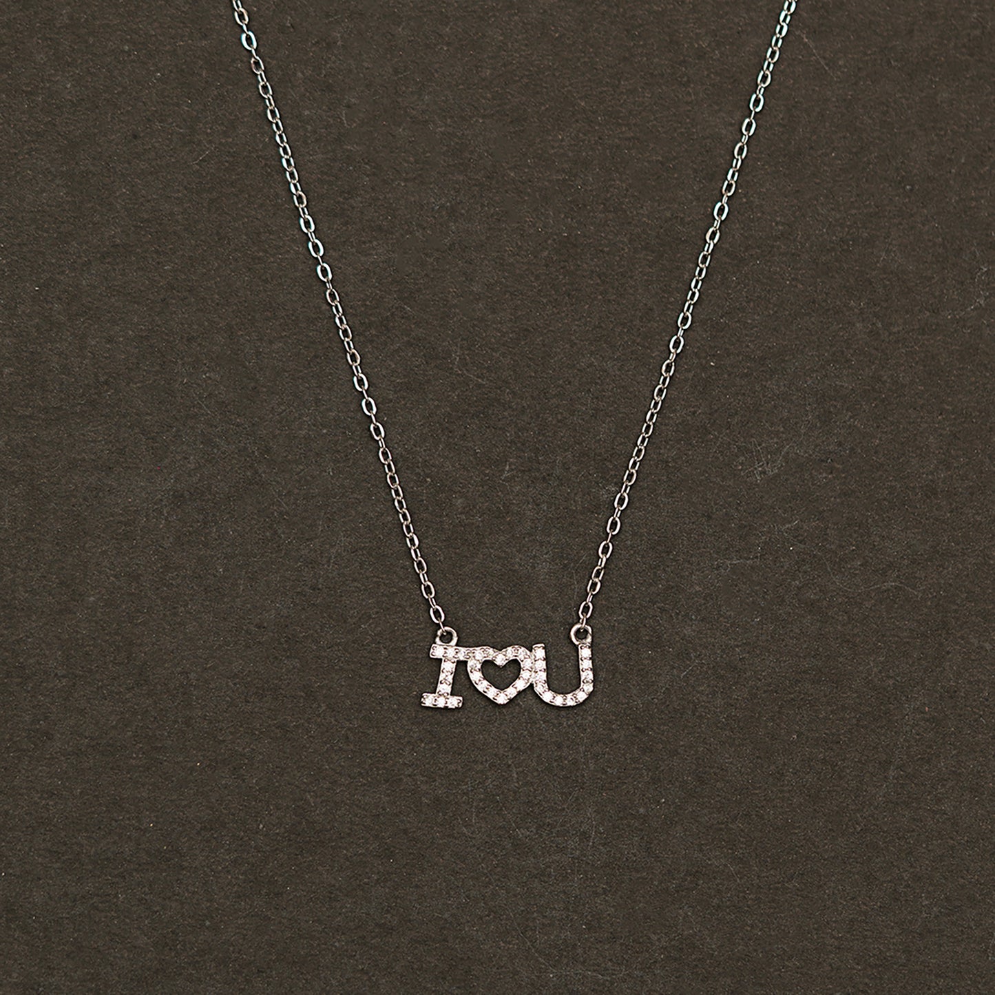 I ❤️ U” chain Pendant  Say It with Sparkl 925 sterling silver