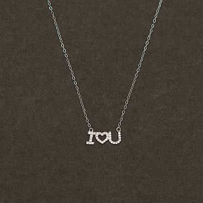 I ❤️ U” chain Pendant  Say It with Sparkl 925 sterling silver