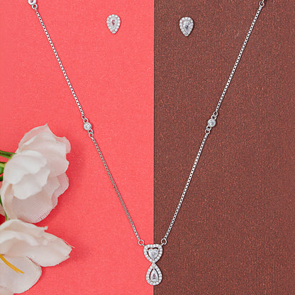 heart and pear shape solitare set 925 sterling silver