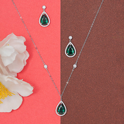 Emerald Elegance set 925 sterling silver