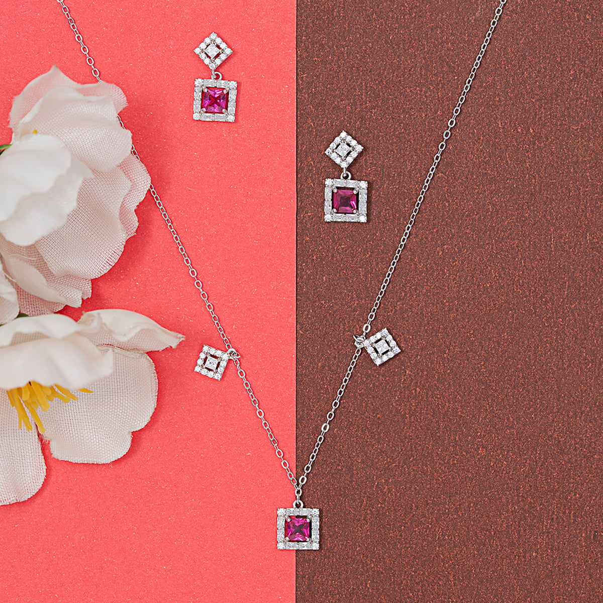 Radiant Ruby Elegance 925 sterling silver