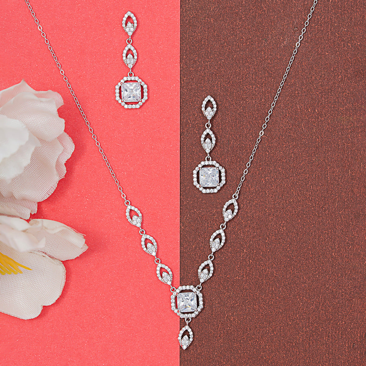 Regal Sparkle Pendant Set 925 sterling silver