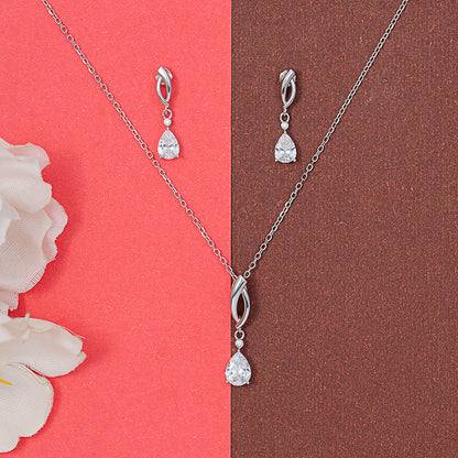 Graceful Drop Diamond Pendant Set 925 sterling silver