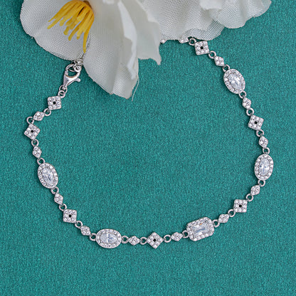 Elegant Soliatre link Bracelet 925 sterling silver
