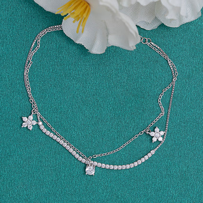 Double layered chain Bracelet 925 sterling silver