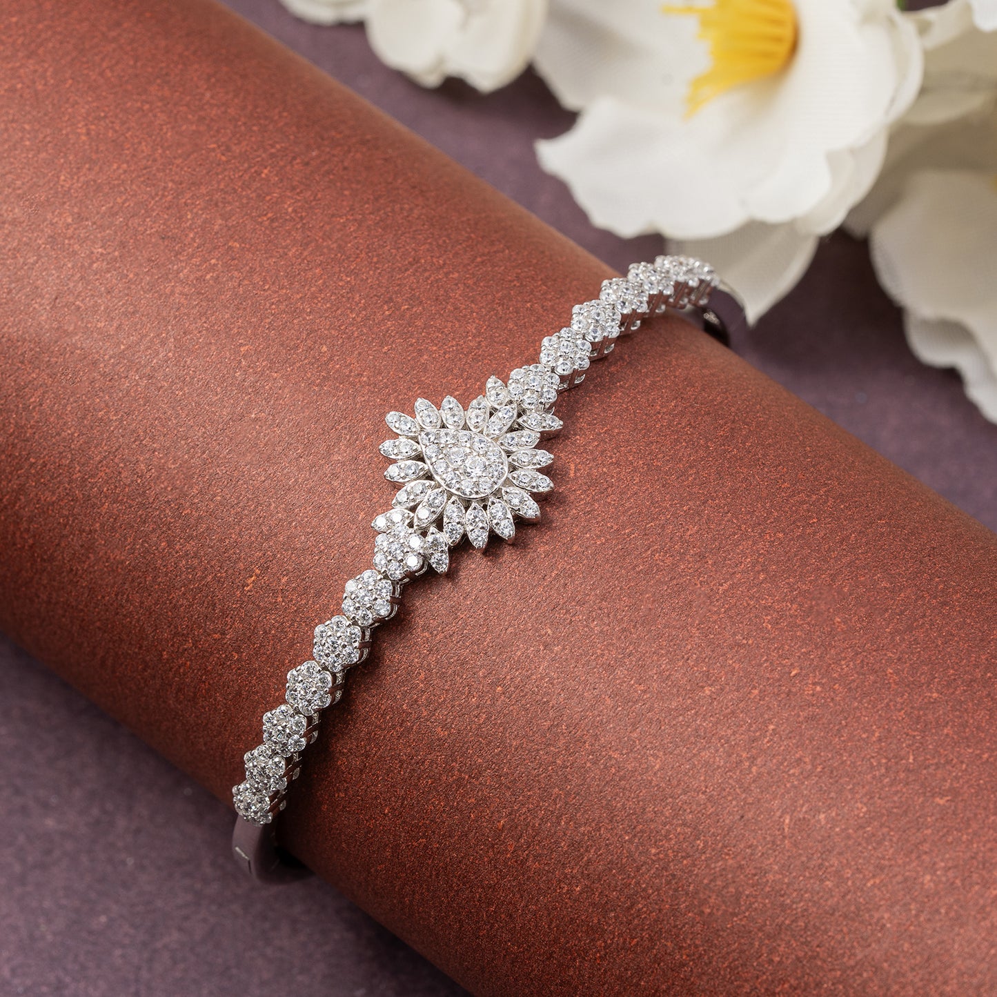 Regal Teardrop Daimond style kada 925 sterling silver