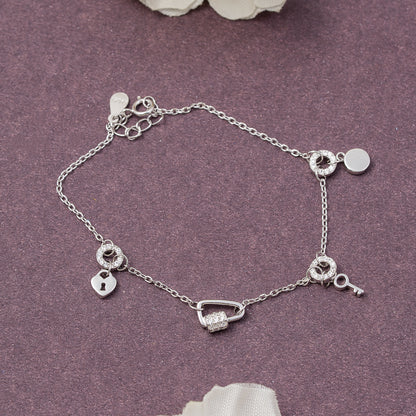 Lock and key Bracelet 925 sterling silver