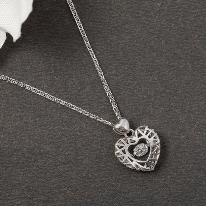 Open Heart 925 sterling silver chain pendant