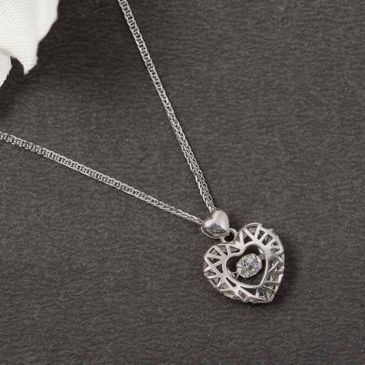 Open Heart 925 sterling silver chain pendant