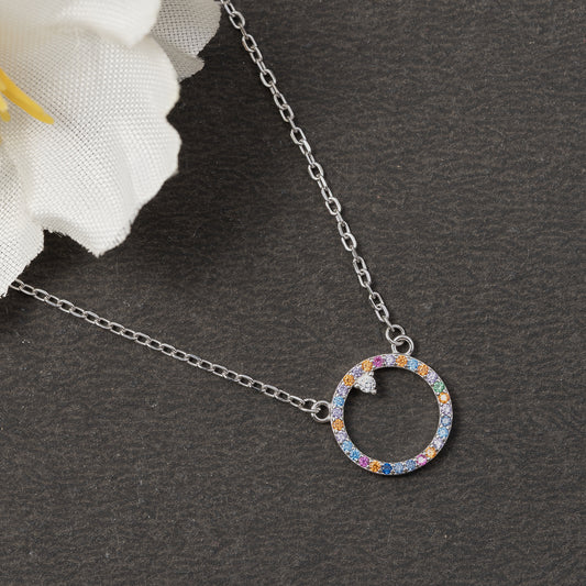 Circle of Color Sparkle 925 sterling silver chain pendant