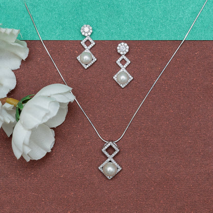 Geometric Glamour pearl Set 925 sterling silver