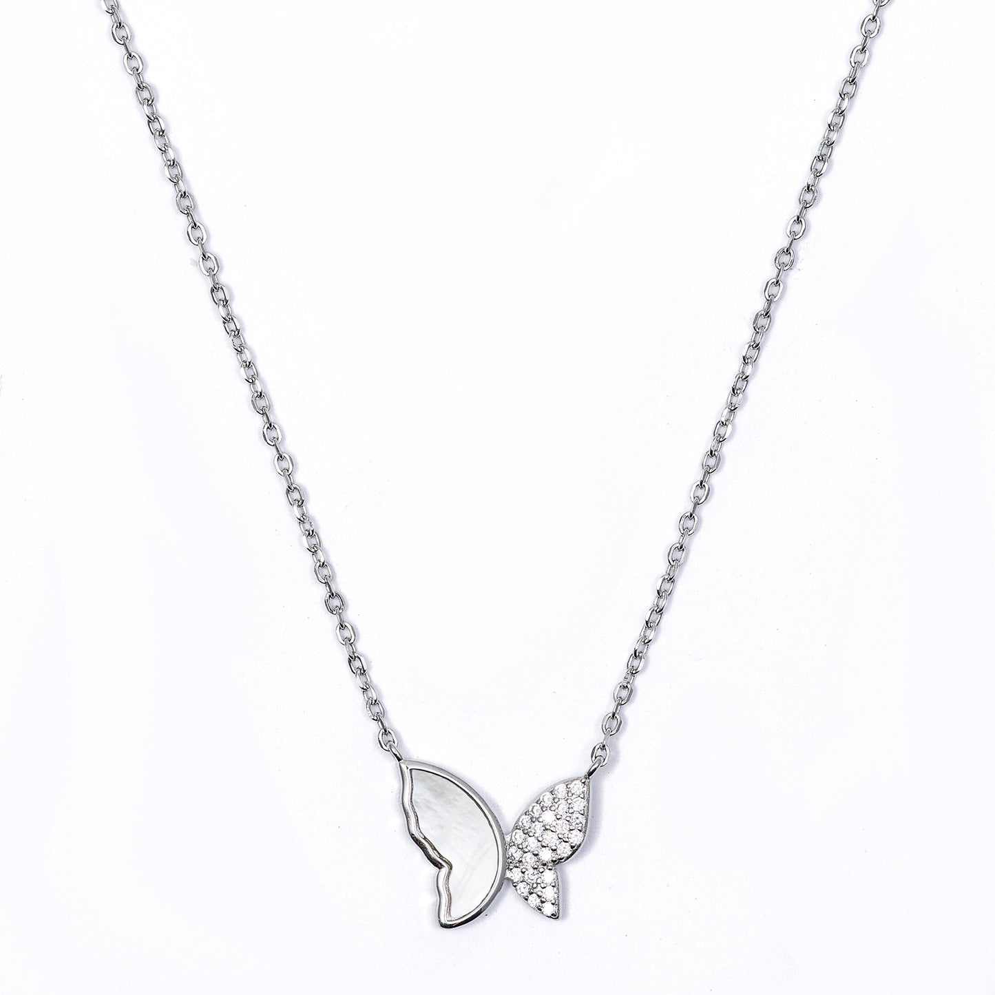 Butterfly Wing chain pendant 925 sterling silver