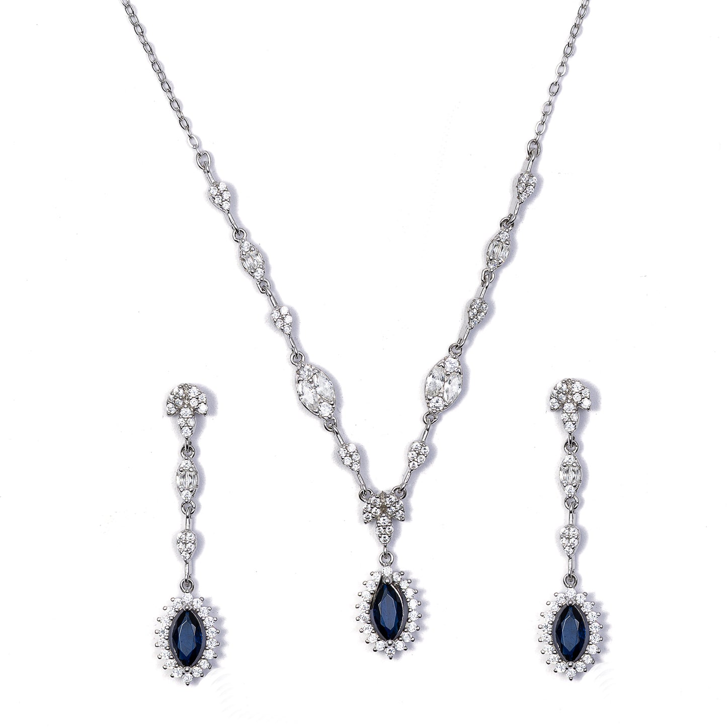 Sapphire pendant Set 925 sterling silver