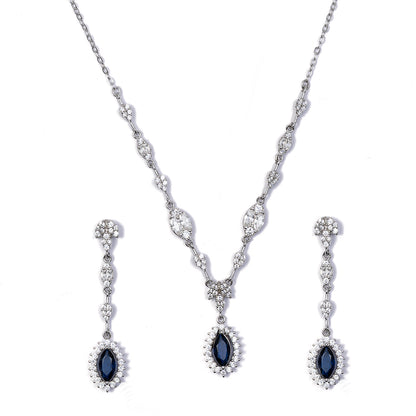 Sapphire pendant Set 925 sterling silver