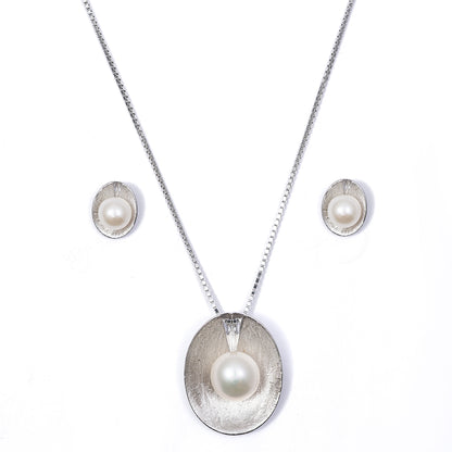 Classic Pearl pendant Set 925 sterling silver