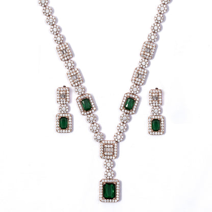 Emerald Radiance Sparkle 925 sterling silver Necklace