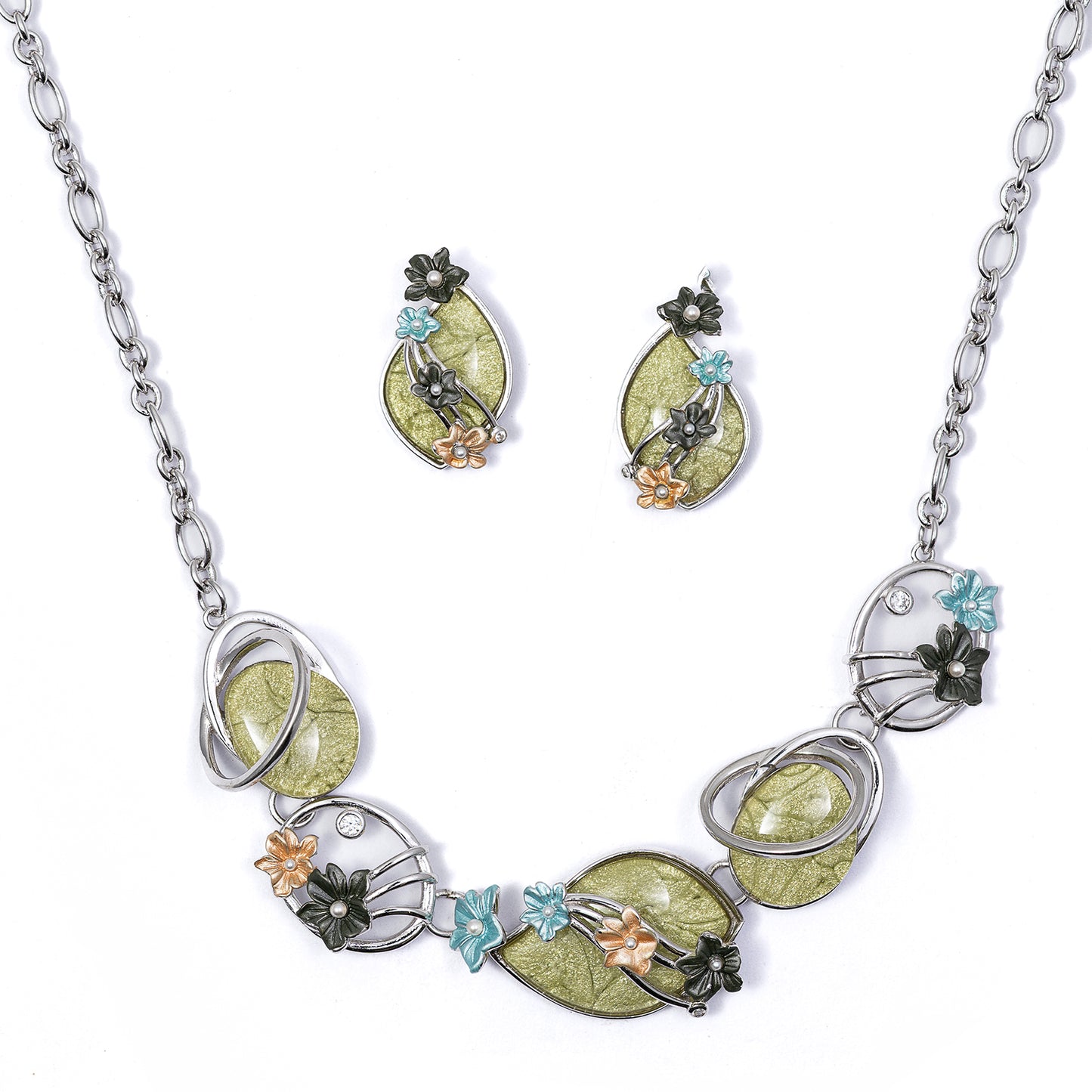 Floral Sophisticated Nature Design 925 sterling silver necklace