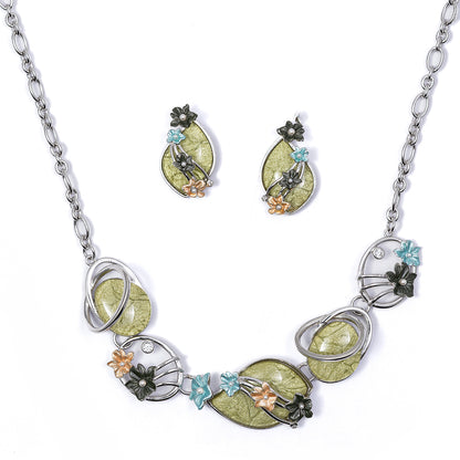 Floral Sophisticated Nature Design 925 sterling silver necklace