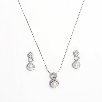 Halo pearl Set 925 sterling silver