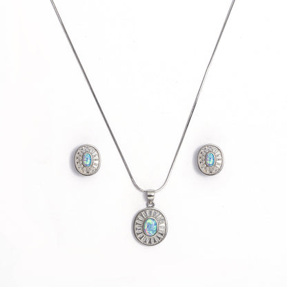 Opal Radiance pendant Set 925 sterling silver
