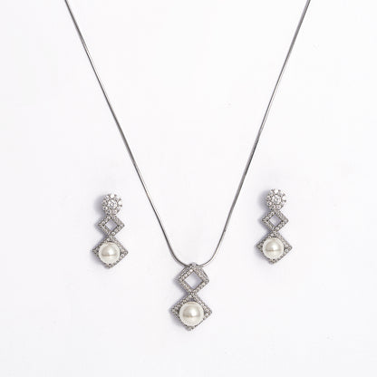Geometric Glamour pearl Set 925 sterling silver